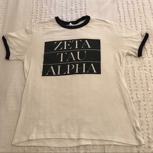 Zeta Tau Alpha B&W Ringer Tee